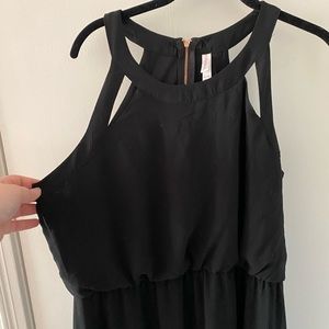 Black halter maxi dress